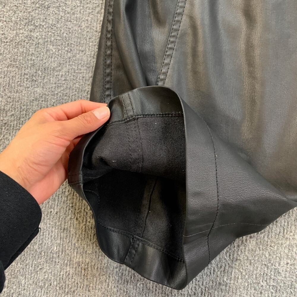 Hudson Pants Womens 26 Black Heidi High Rise Wide Faux Leather Cargo Pockets - Picture 11 of 13